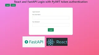 React and FastAPI Login with PyJWT token authentication