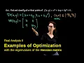 Examples of optimizing with the Hessian eigenvalues Real Analysis II