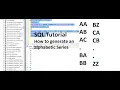 SQL Query How to generate a two digit alphabetic sequence Cycle through alphabets