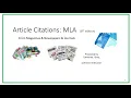 How to Cite Articles MLA 8th edition