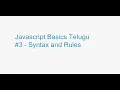 JavaScript in syntax and rules in Telugu