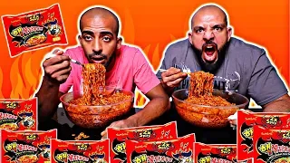 تحدي ١٥ نودلز كورية النارية X٢ والعقاب Korean Spicy Noodles 15 Packs 