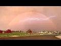 Lighting strike through double rainbow in Bend Oregon May 18 2023