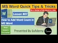How to add Word Count in MS Word
