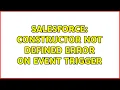 Salesforce Constructor not defined error on Event trigger