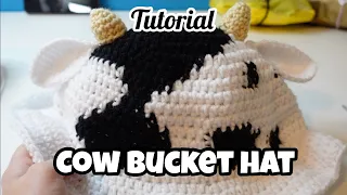 CUTEST COW BUCKET HAT TUTORIAL