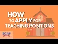 How To Apply For Teaching Jobs