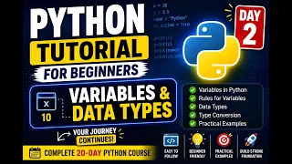 Python Tutorial for Beginners Day 2 Variables Data Types in Python