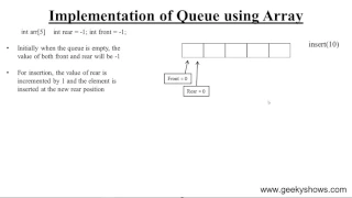 Implementation of Queue using Array in Data Structure Hindi