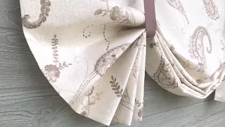 Brown and Cream Matelasse Paisley Tie-Up Balloon Valance