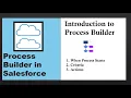 Process Builder in Salesforce Introduction to Process Builder When process starts criteria actions