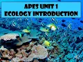 AP Environmental Science Unit 1 Introduction to Ecosystems