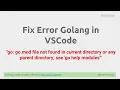 Fix Error Golang in VSCode IDE HKimhab
