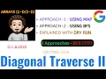 Diagonal Traverse II 2 Approaches Map BFS GOOGLE Leetcode-1424