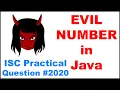 Evil Number in Java ISC Computer Practical Question 2020 Specimen Paper Important Java Program