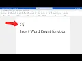 Insert a Word Count function into Your MS Word Document Easy Way