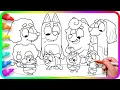 BLUEY Coloring Pages - Toddlers with Mums Do you know How to color Bluey Coco Judo Snickers