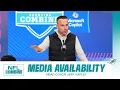 Head Coach Jeff Hafley meets with the media at the NFL Combine Miami Dolphins
