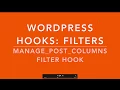WordPress Hooks Filters manage - posts