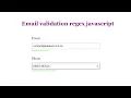 Email validation with regular expression in javascript