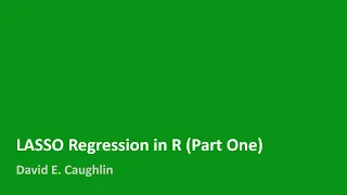 LASSO Regression in R Part One