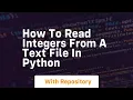 how to read integers from a text file in python