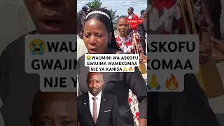 WAUMINI WA ASKOFU GWAJIMA WAMEKOMAA NJE YA KANISA Breaking Shortvideo 