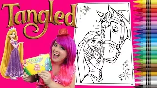 Coloring Rapunzel Tangled Disney GIANT Coloring Book Page Crayola Crayons KiMMi THE CLOWN