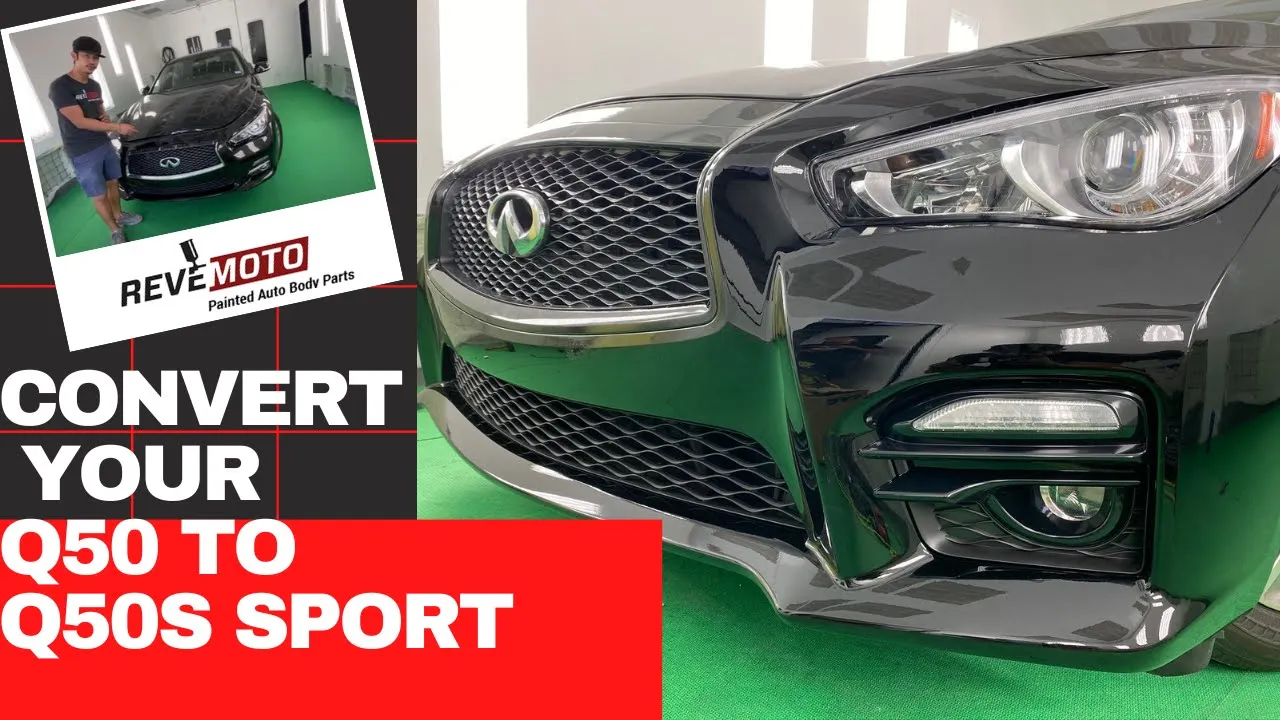 2014-2017 Infiniti Q50 to 2016-2017 Infiniti Q50s Painted Front Bumper Conversion Kit
