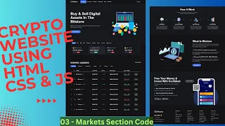 Create a Responsive Crypto Website using HTML CSS JavaScript with Source Code Market Section Code