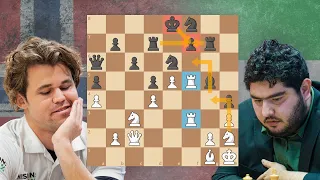مبارزه بین پرهام مقصودلو و مگنوس کارلسن در دفاع کاروکان Chess Olympiad 2024 