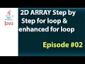 2D Array Step by Step for loop enhanced for loop in Java Episode in SOMALI