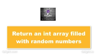Java Basics returning an array filled with random numbers