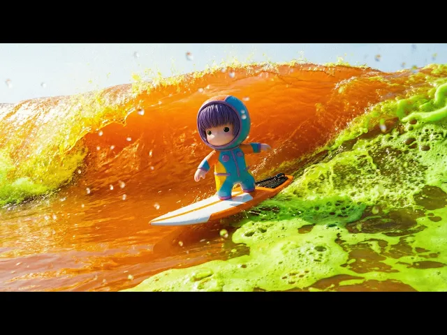 👉 🌊 Pepol Surfs at the Colorful Beach | Adventure Stories for Kids