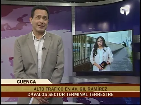 Alto tráfico en av. Gil Ramírez Dávalos sector terminal terrestre