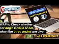 Triangle Program in Java WAP to check whether the triangle is valid or not YP Computer Classes