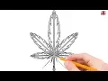 How to Draw a Weed Leaf Step by Step Easy for - Simple Leaves Drawing Tutorial