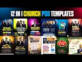 12 IN 1 Editable Church Events PSD Flyers or Poster Templates for Adobe Photoshop