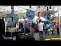 3D Metal Spinning Wind Chimes Whirling - Wind Spinner with Stabilizer Gazing Ball Spiral Tail