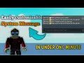 How to make System Message Roblox Studio tutorial 2026