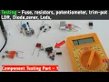 Basic Electronics Components Testing using Multimeter in Hindi Part-1