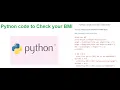 Python code for BMI TAMIL