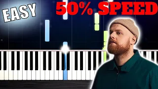 Download Tom Walker - Leave a Light On - EASY Piano Tutorial | 50% SLOW MP3