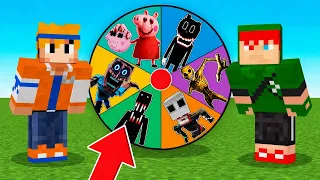 ROLETA DE MONSTROS ASSUSTADORES NO MINECRAFT!! (PEPPA PIG.EXE, VERITY, CARTOON CAT)