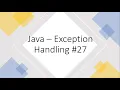 Java - Exception Handling