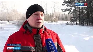 Омские спасатели провели тренировку по поиску и транспортировке пострадавших на снегоходе