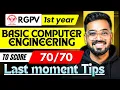 Basic Computer Engineering BCE Last Moment Tips Important Topics Notes RGPV B-Tech 1st Year