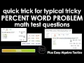 Quickest Easiest Way To Solve Percent Word Problems
