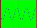 Ball motion along a sine wave with reflection from the walls