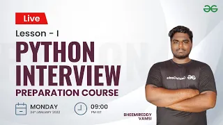 L1 Python Interview Preparation Course Intro to Python Featuresand comparison with other Prog Lang